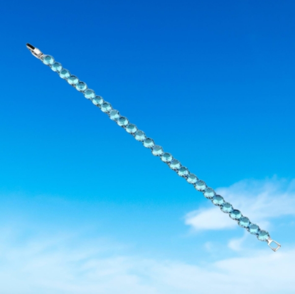 Swarovski Jewelry - New 925 S.S Mystic Blue Topaz Tennis Bracelet